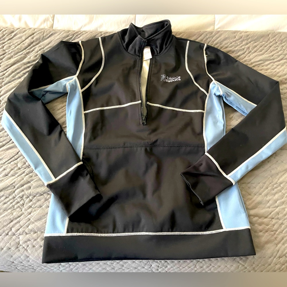 Bio Sweats Weight Loss sauna jacket size large 14-16 women’s sweat black & blue